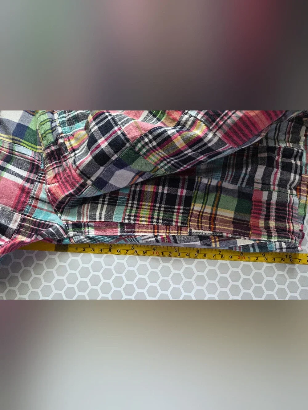 Gap Lived In Madras Patchwork Plaid Shorts Cotton Breathable Preppy Nantucket 32